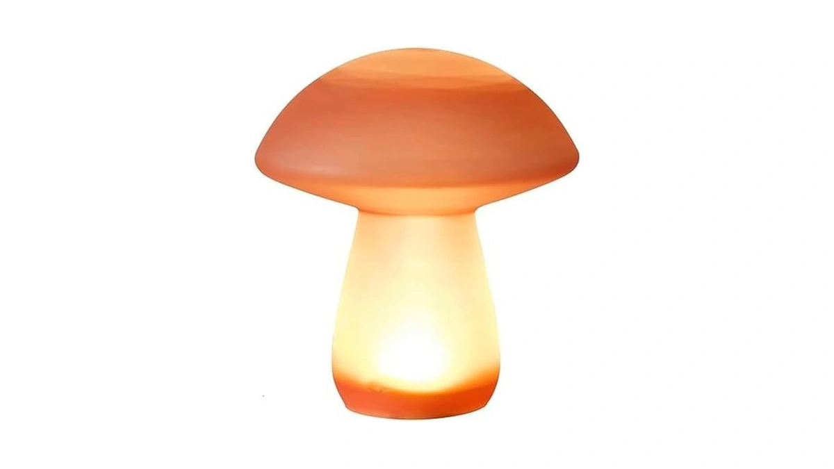 Elements 6.69x6.69x7.48 Inch Pink Glass Led Mushroom Figurine, Light Up
