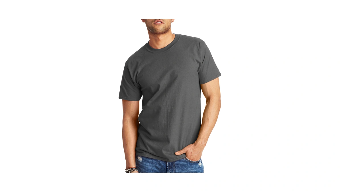 Hanes Mens Beefyt T-shirt, Heavyweight Cotton Crewneck Tee, 1 Or