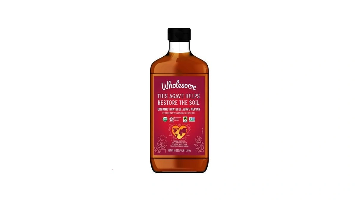 Wholesome Sweeteners 44-ounce Organic Raw Blue Agave Nectar, Fair Trade,