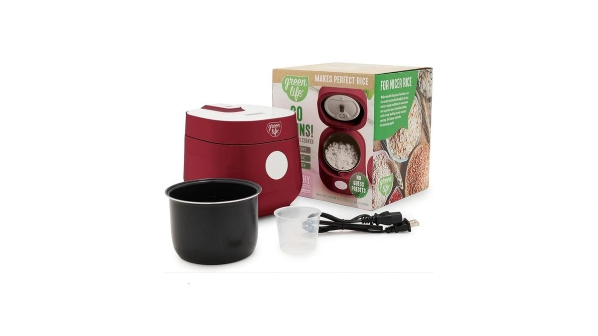 Greenlife Digital Rice Cooker, 2-cups Uncooked/4-cups Cooked, Removable Nonstick Ceramic