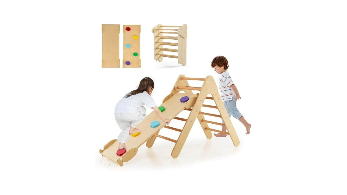 Olakids Pikler Triangle Set 3 In 1 Climbing Toys For