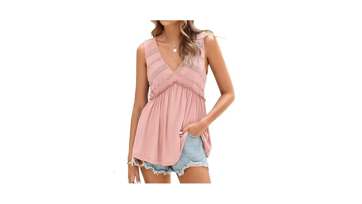 Glamaker Women Summer Tank Tops Baby Doll Beach Fashion Lace