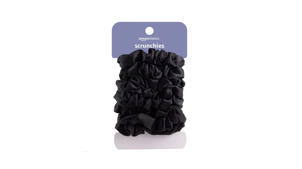 Amazon Basics Satin Scrunchies – No Crease, No Damage Hair