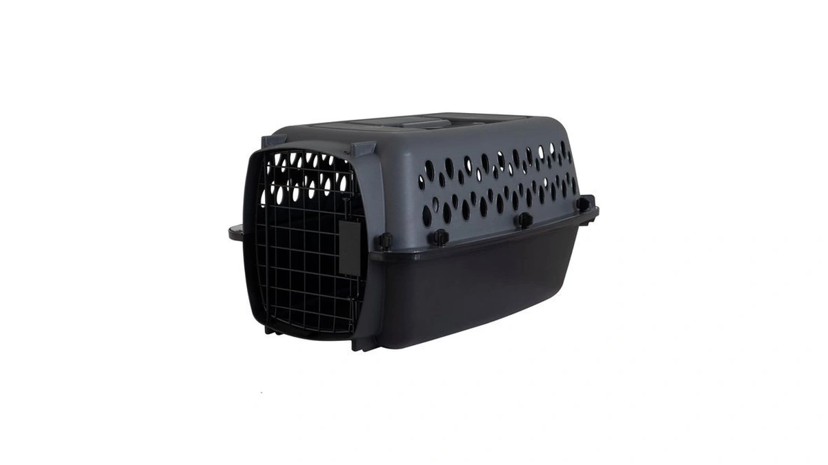 Petmate Pet Porter Dog Kennel 19", Dark Gray & Black,