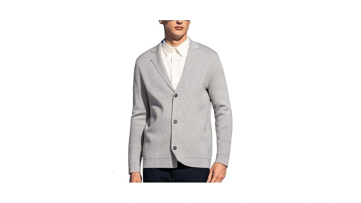 Zvx Men's Solid Color Knitted Cardigan Sweater Fall And Winter