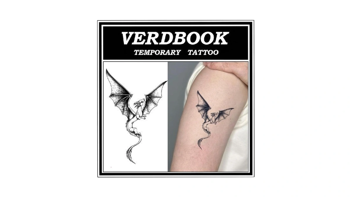 Verdbook Waterproof Temporary Tattoos: 2-sheet Tattoo Kit With Realistic Body