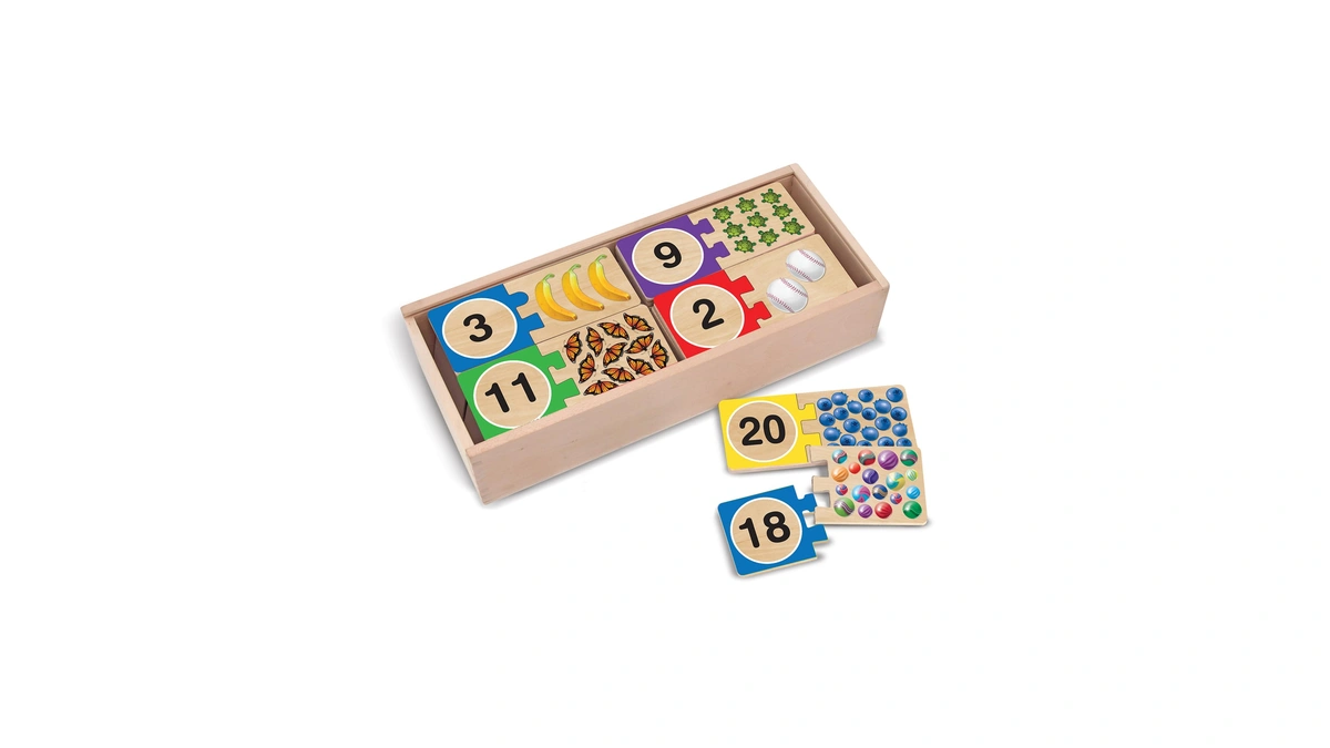 Melissa & Doug Self-correcting Wooden Number Puzzles With Storage Box