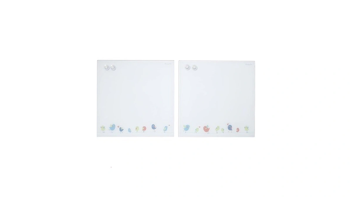 Ecr4kids Messagestor Dry-erase Glass Board And Magnets, Office Essentials, Birds,
