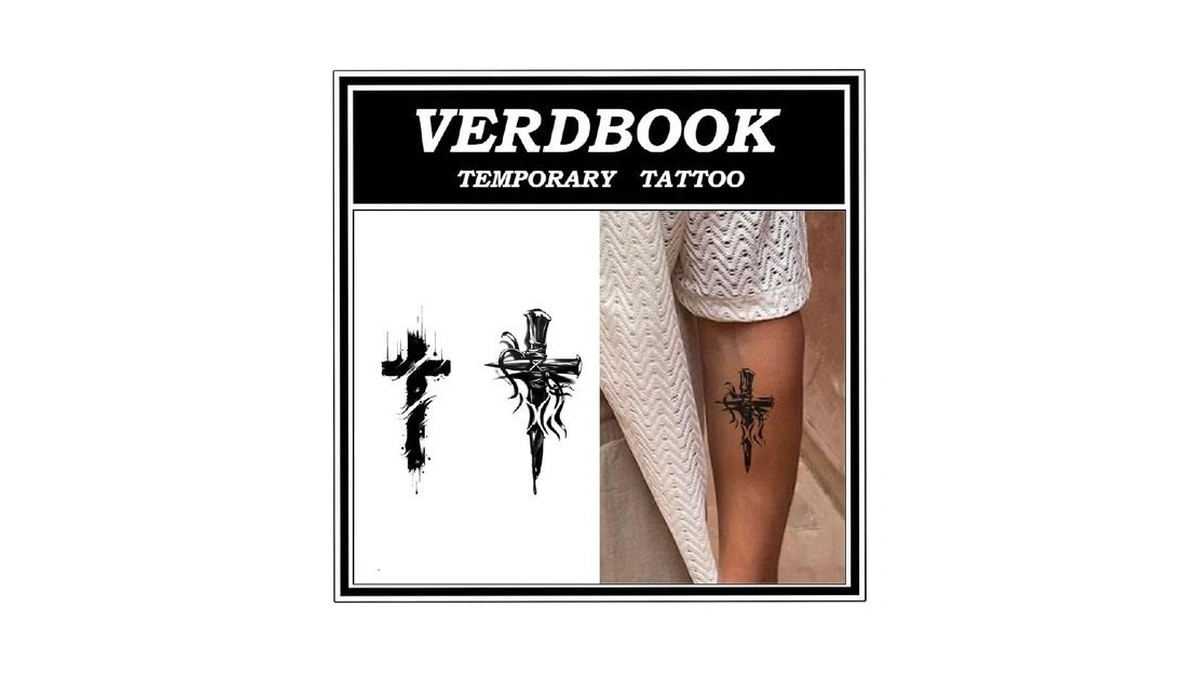 Verdbook Waterproof Temporary Tattoos: 2-sheet Tattoo Kit With Realistic Body