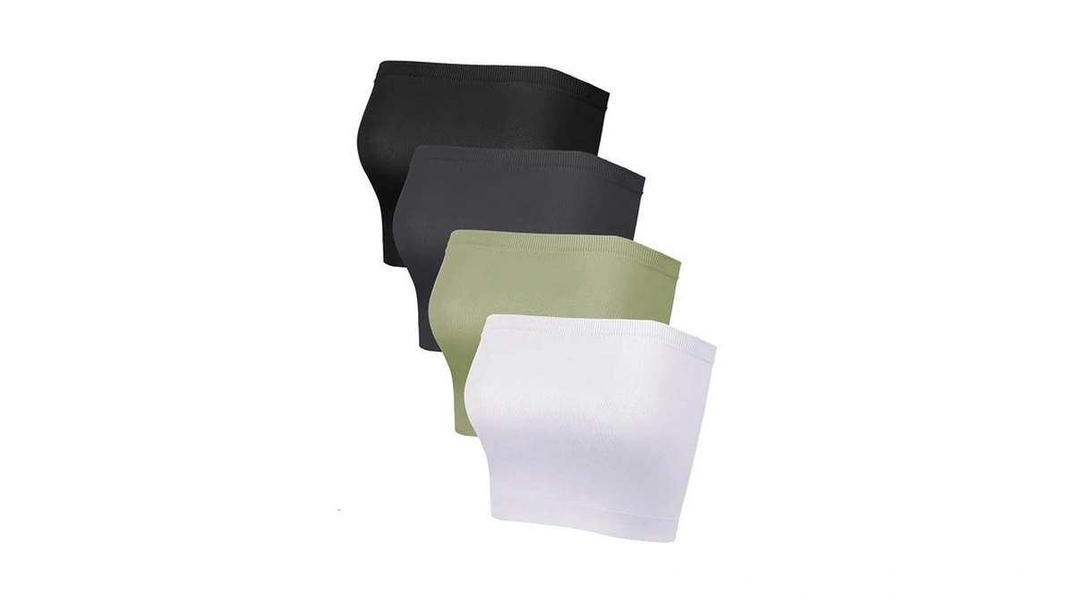 Bencailor 4 Pcs Tube Tops For Women Strapless Basic Bandeau