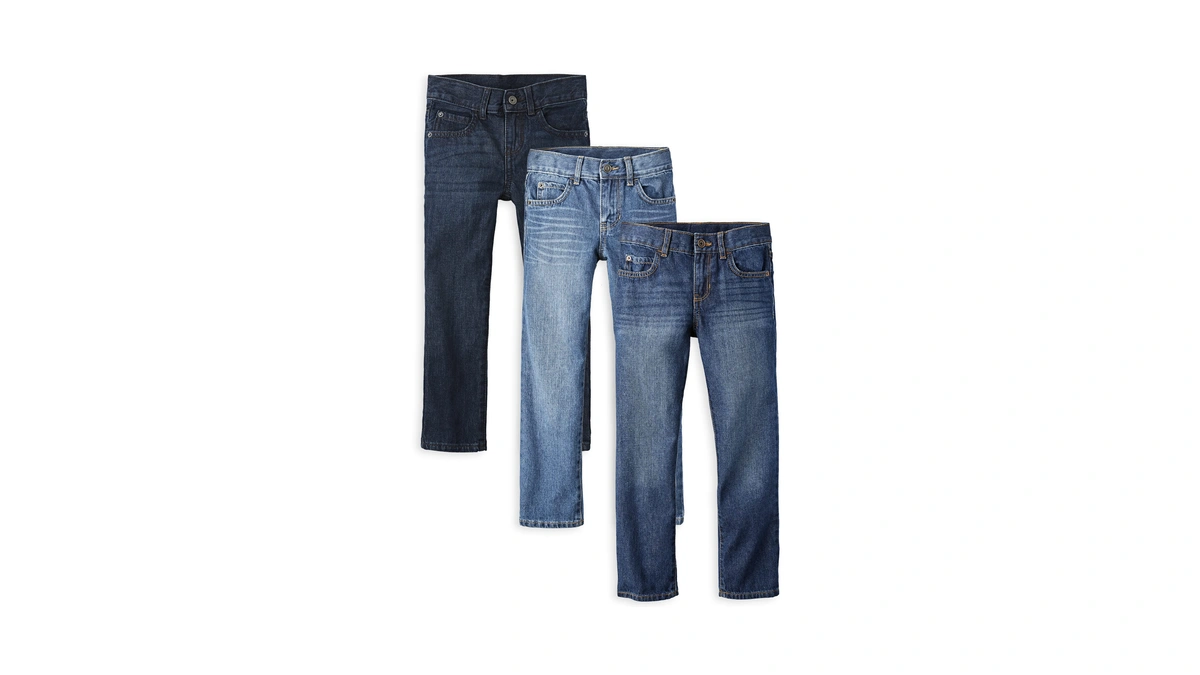 The Children's Place Boys Basic Straight Leg Jeans,carbon Wash/deep Blue