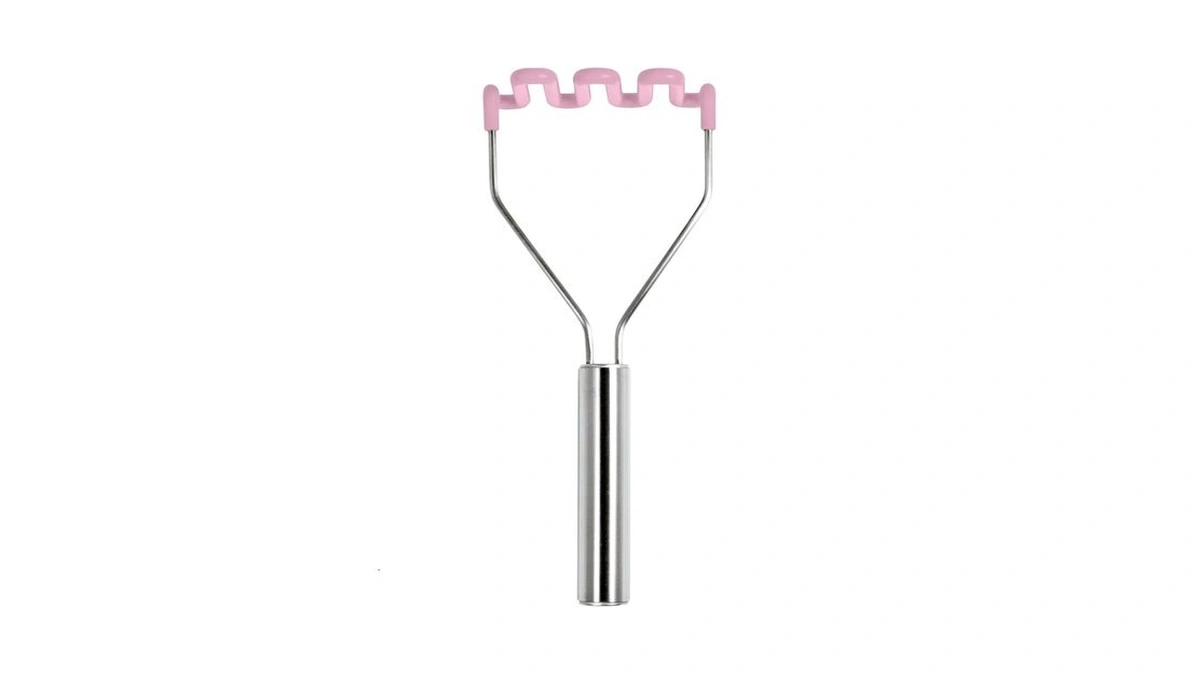 Tovolo Silicone Potato Masher Stainless Steel Handle Pink Sorbet Dishwasher