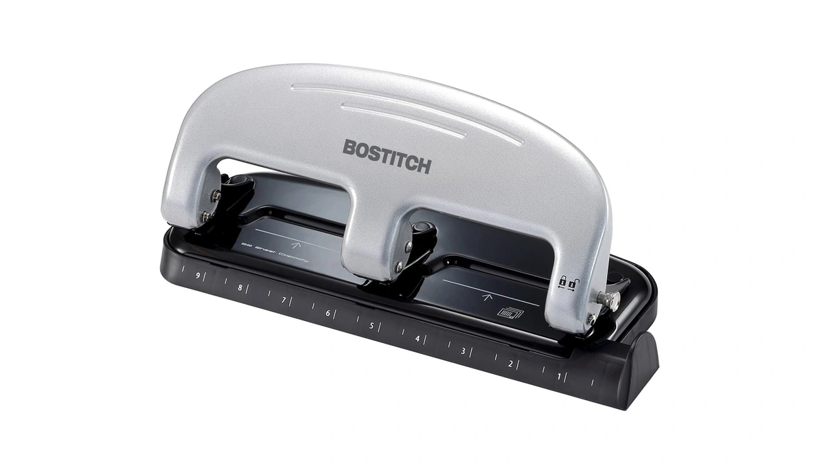 Bostitch Office Ez Squeeze 3-hole Punch, 20 Sheet Capacity, Reduced