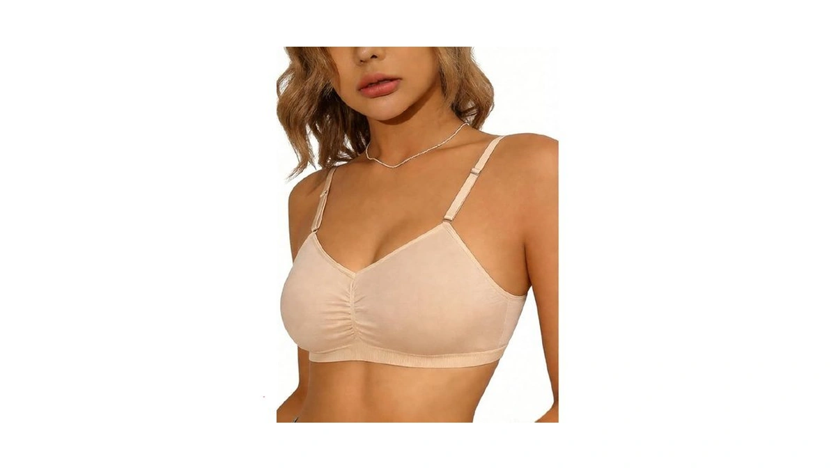 Oyoangle Women's Wireless Comfort Bra Back Closure Non Padded Full