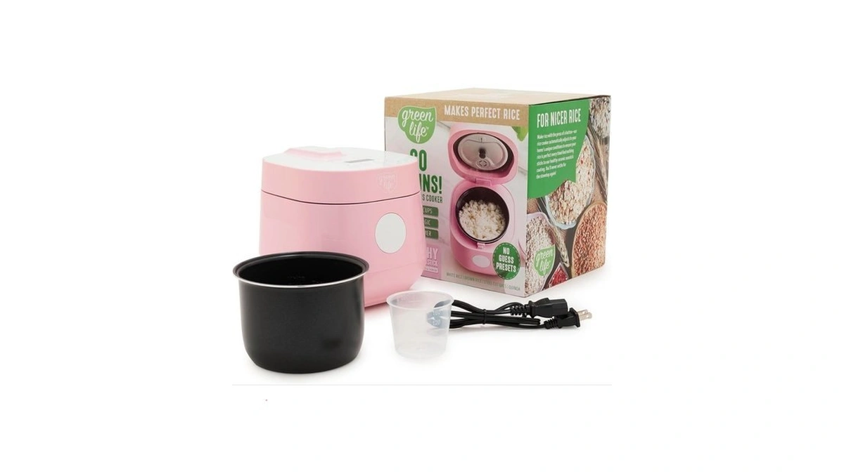 Greenlife Digital Rice Cooker, 2-cups Uncooked/4-cups Cooked, Removable Nonstick Ceramic