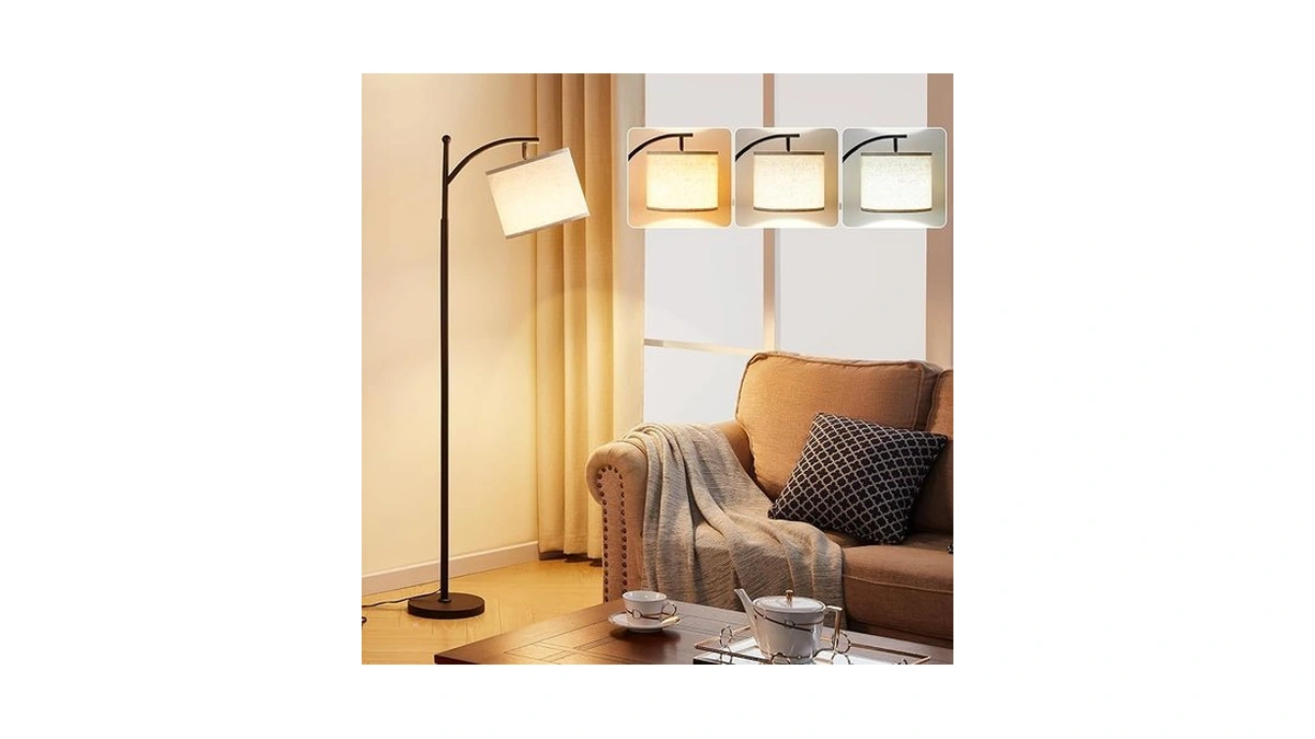 Ambimall Tall Floor Lamps With 3 Color Temperatures Bulb &