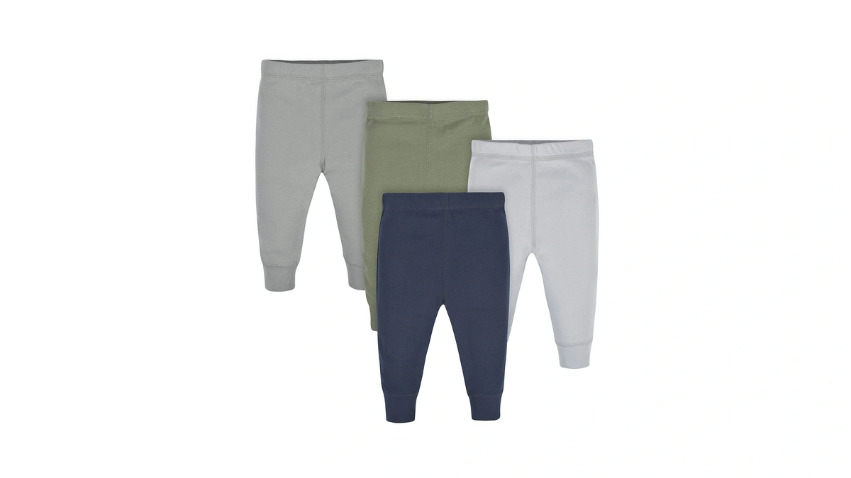 Gerber Baby Boys 4-pack Sweatpants, Navy/army Green, 0-3 Months Us