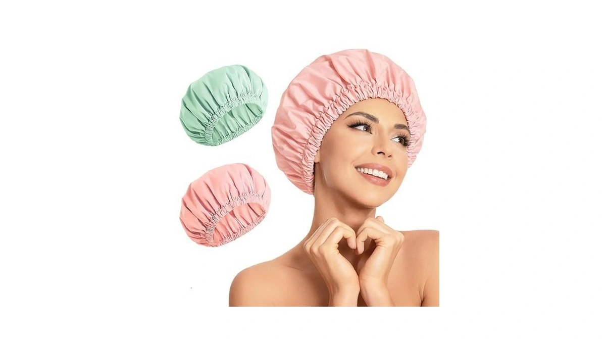 Coolmate Reusable Shower Cap For Women – Waterproof Shower Cap