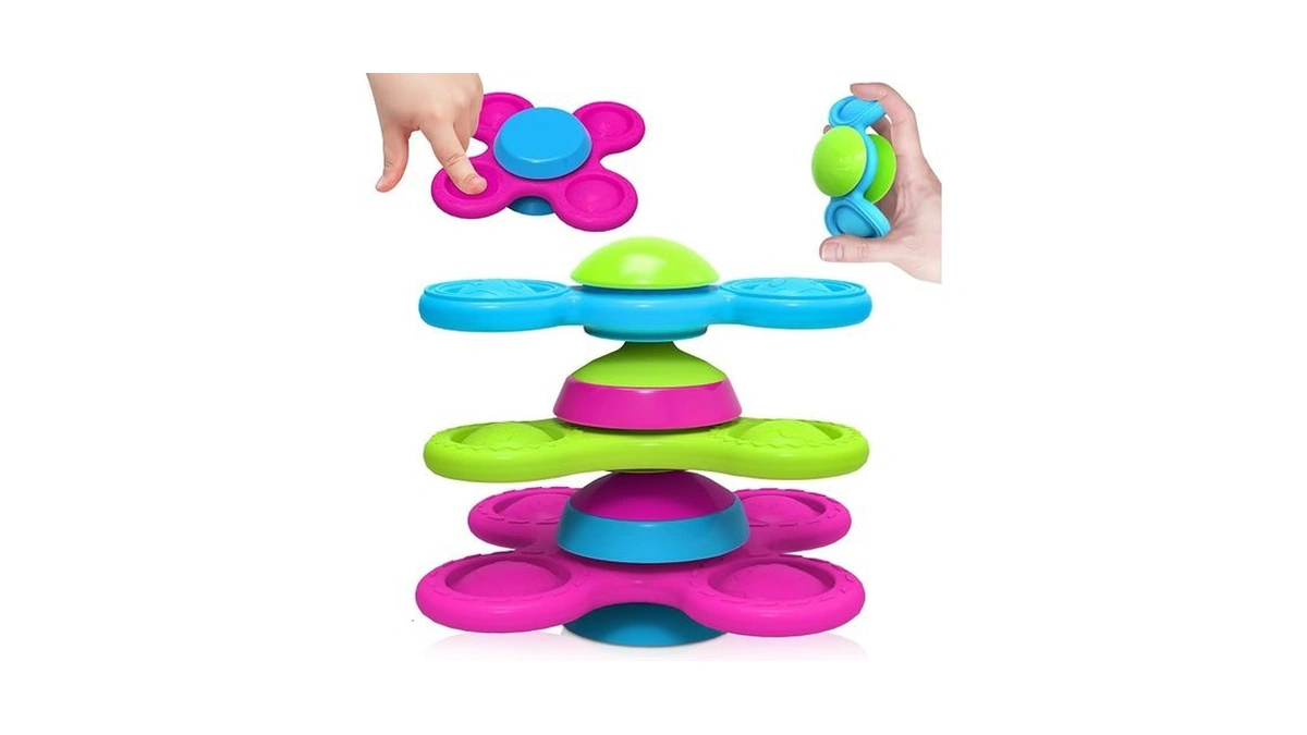 Guibola Spinner Toys For Babies, 3pcs | Suction Cup Spinner