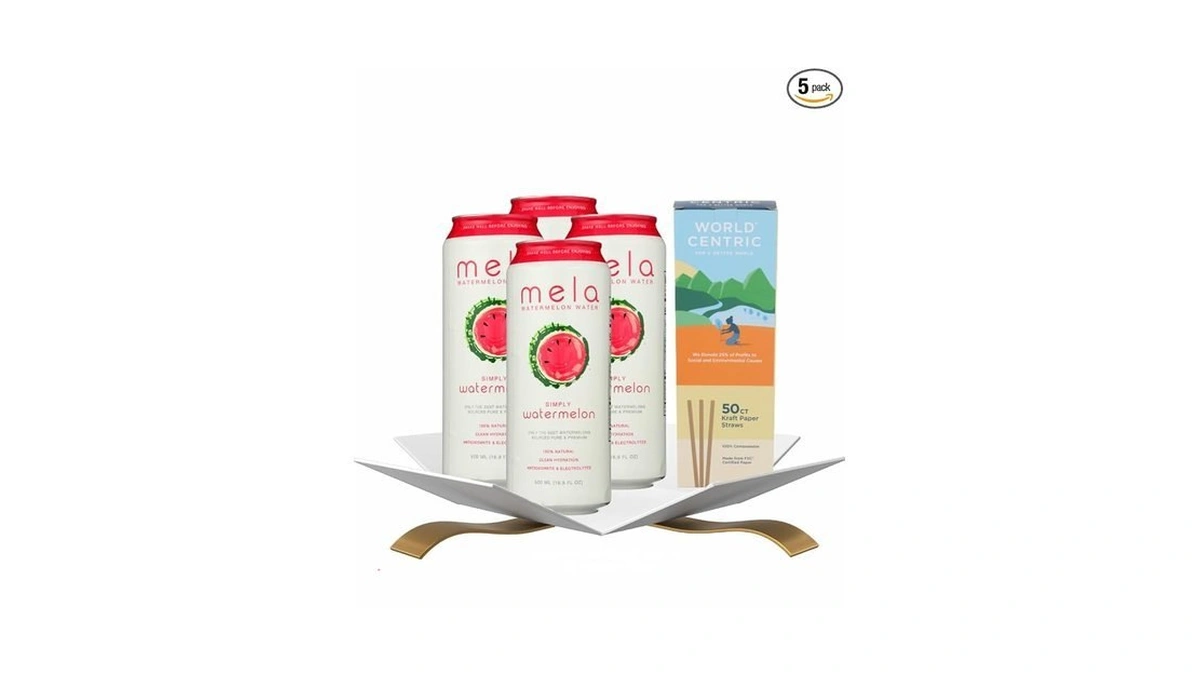 4x Juice Watermelon 16.9 Fl Oz Bundle With Paper Straw