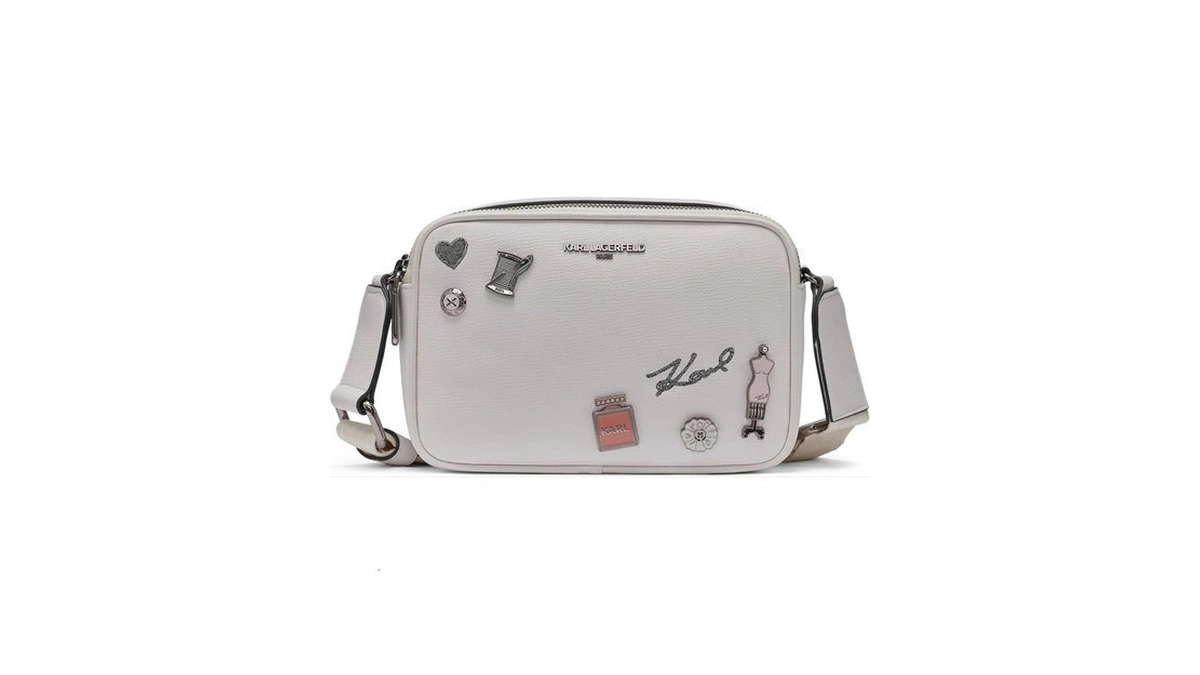 Karl Lagerfeld Paris Women's Maybelle Choupette Crossbody, Winter White, One