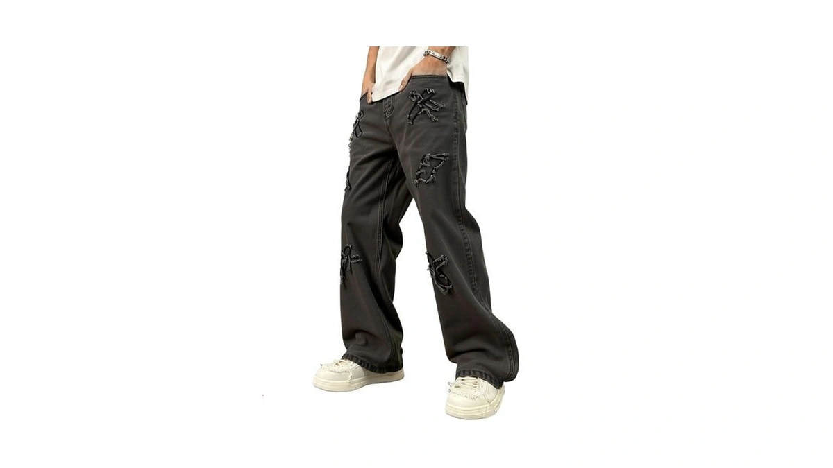 Dislanbo Men's Super Baggy Jeans Wide Leg Pants Hip Hop