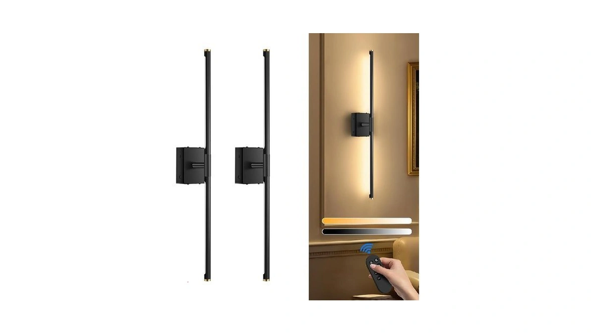 Saimand Wall Sconces Set Of 2 Battery Operated, Wireless Usb