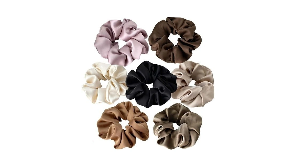 7 Pcs Satin Scrunchies Soft Hair Ties Fashion Hair Bands