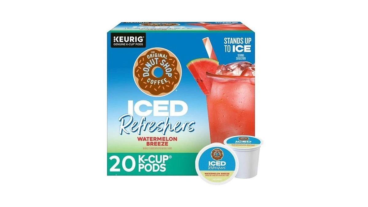 The Original Donut Shop Iced Refreshers, Watermelon Breeze Flavor, Keurig