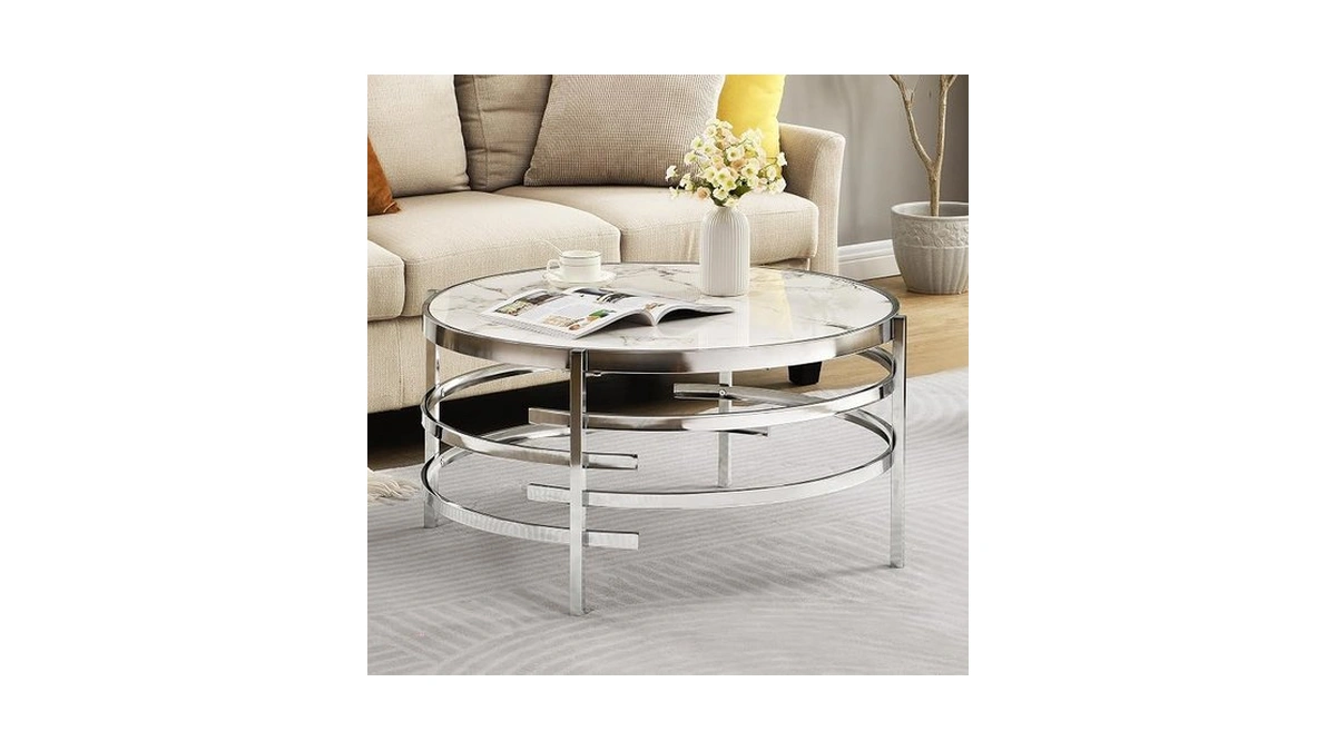 Round Coffee Table Sintered Stone - Lifesky 32 Inch Circle