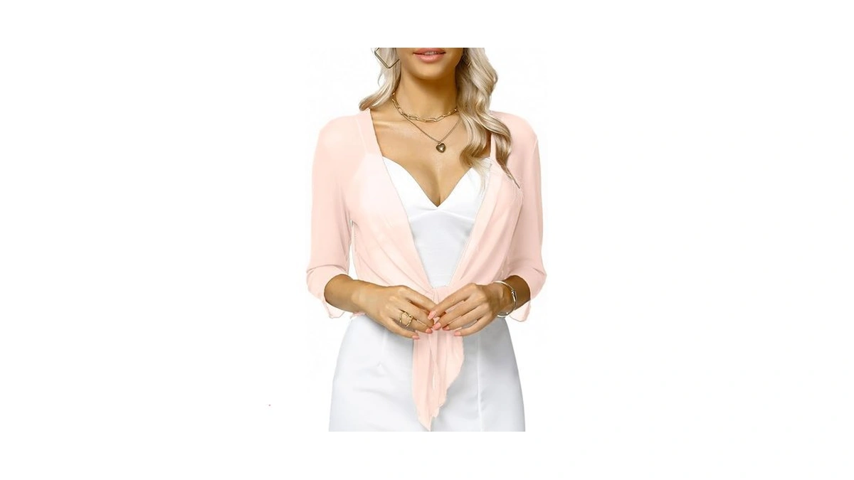 Aiboria Shrugs For Women 3/4 Sleeve Bolero Cardigan For Evening
