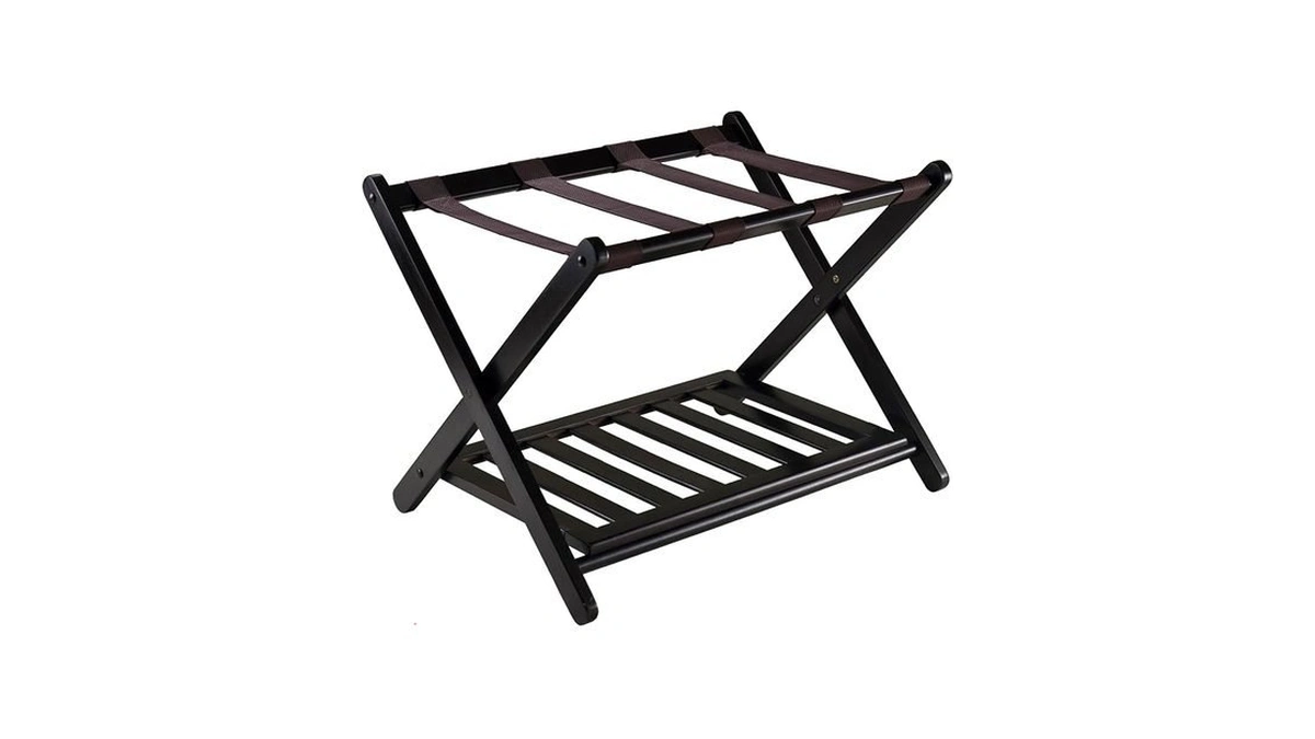 Winsome Reese Luggage Rack With Storage Shelf, For Guest Room,