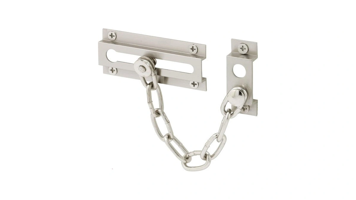 Prime-line Mp10304 Chain Door Lock, 3-5/16 In., Extruded Brass, Satin