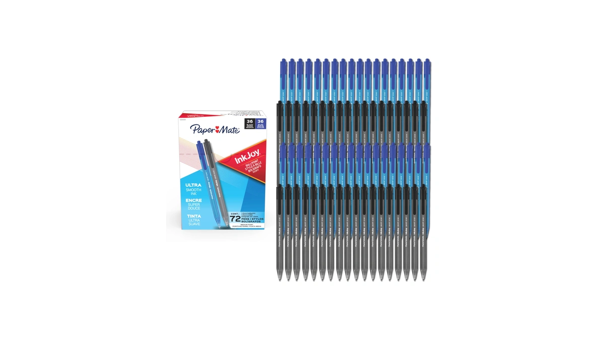 Paper Mate Inkjoy 100rt Ballpoint Pens, Medium Point (1.0mm), Black