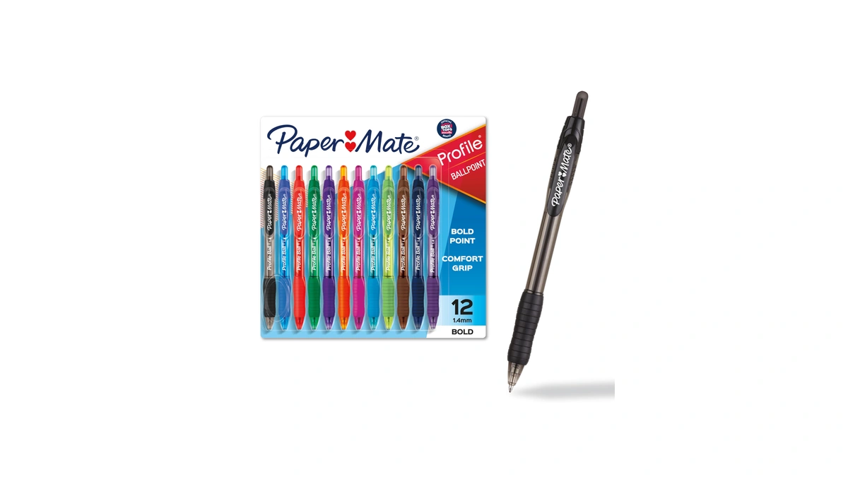Paper Mate Profile Retractable Ballpoint Pens, Bold Point (1.4mm), Assorted