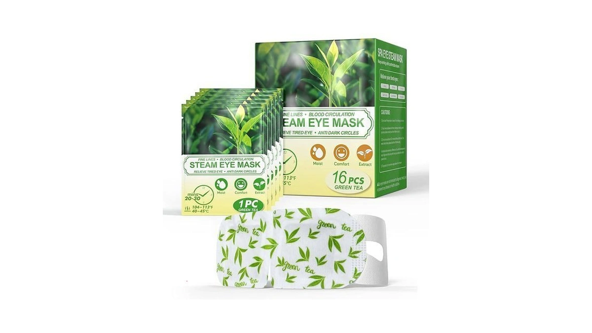 16 Packs Steam Eye Masks For Dry Eyes, Green Tea