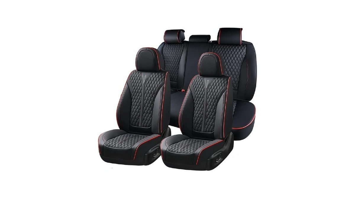 Coverado Car Seat Covers Full Set, Nappa Leather Seat Covers