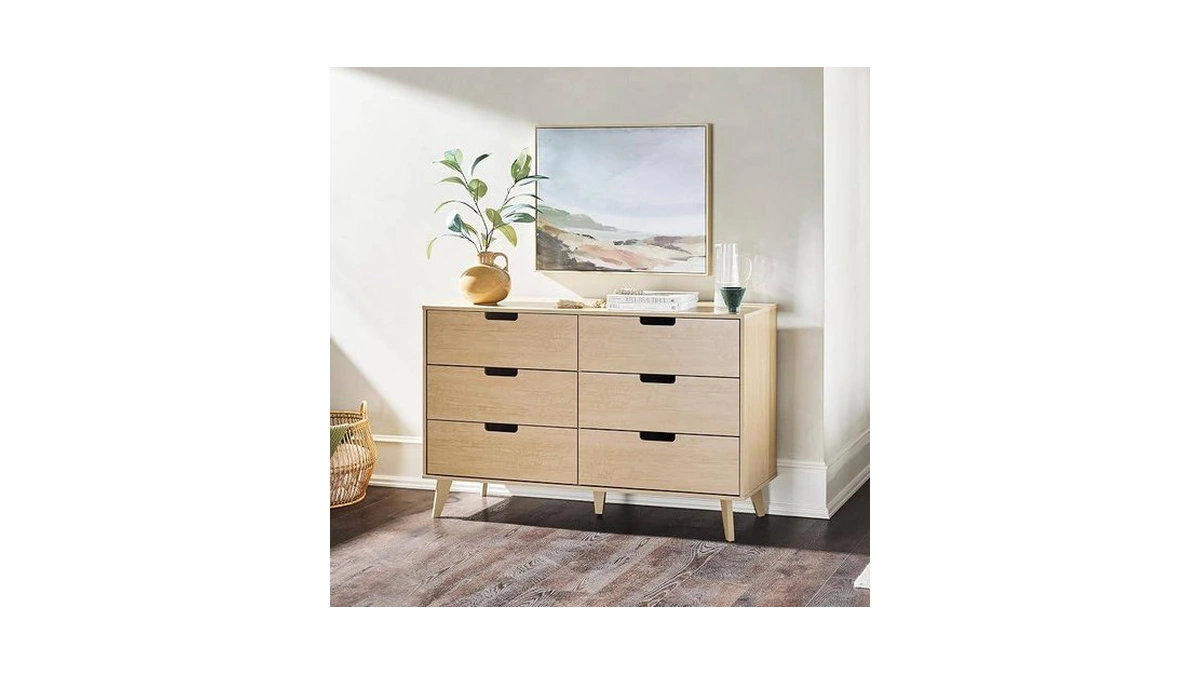 Walker Edison Modern 6-drawer Dresser Bedroom Storage Organizer, 52 Inch,