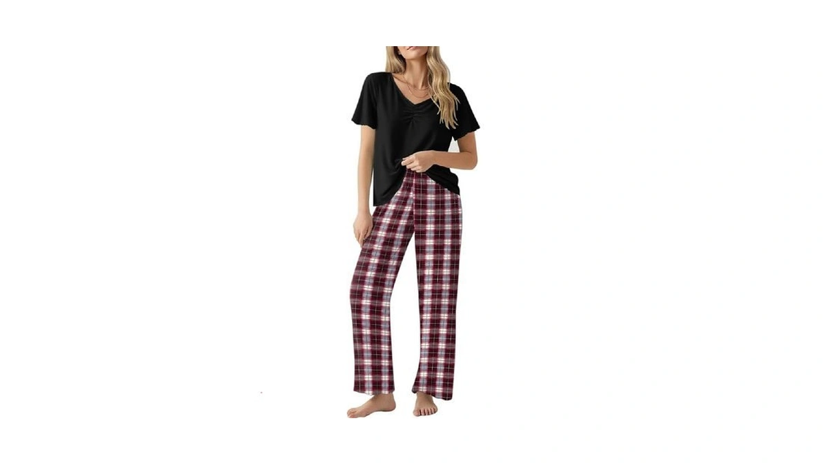 Ekouaer Womens Pajama Sets 2 Piece Lounge Set Soft Pajamas