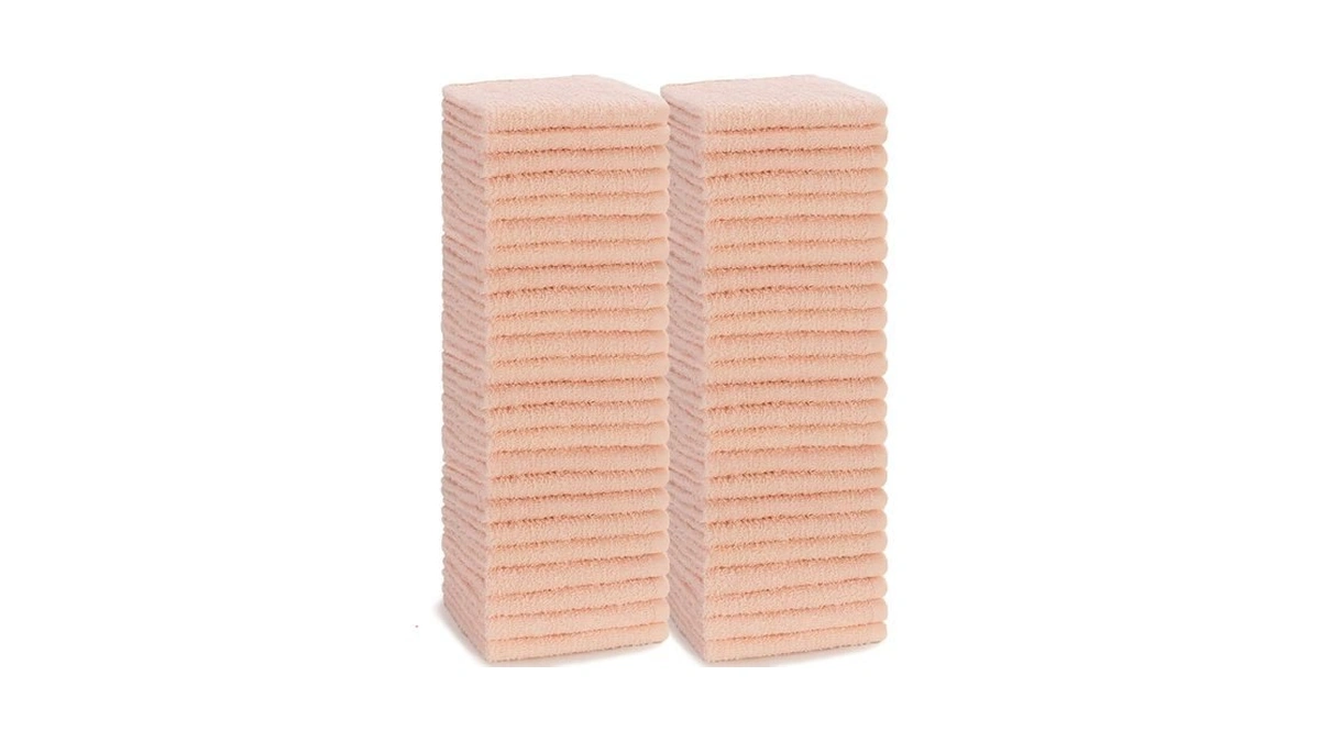 Simpli-magic Cotton Washcloths, Pack Of 48, 12” X 12”