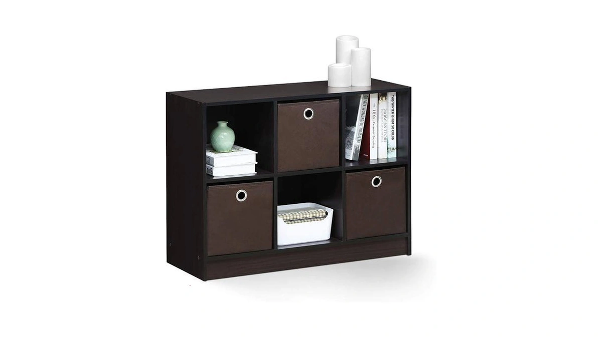 Furinno Basic Book Shelf, 6-cube Bookshelf With Open Shelf, 3