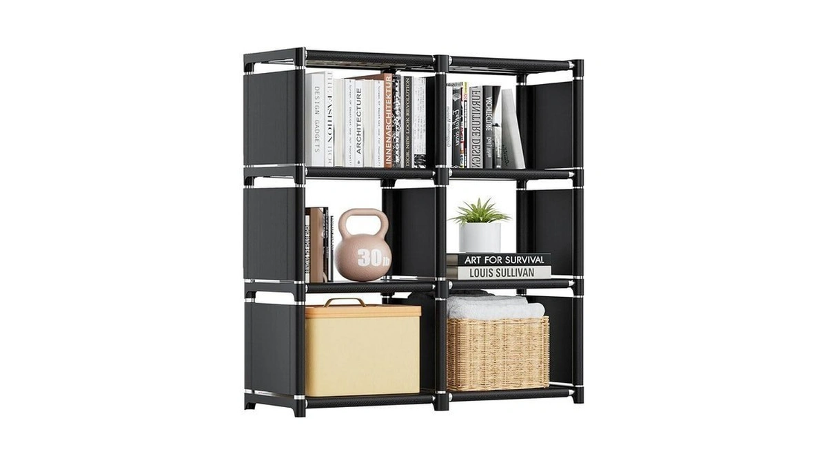 Mavivegue Book Shelf, Cube Storage Organizer, Diy Bookcase, Metal Bookshelf,tall