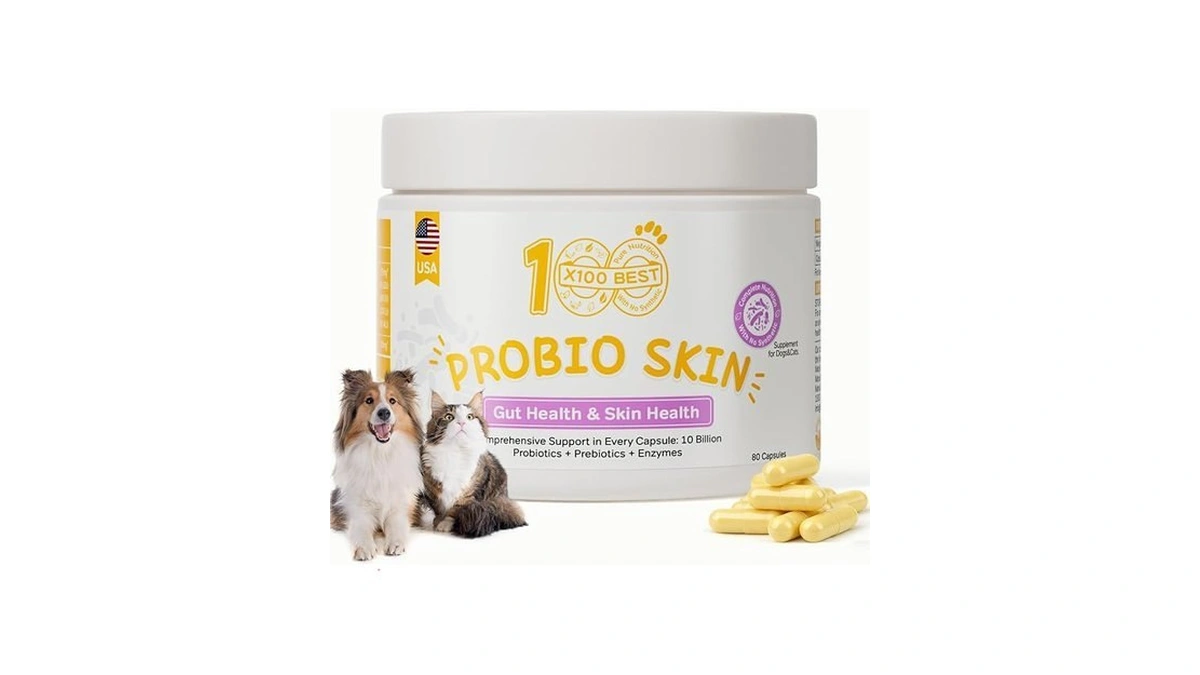 X100best Probiotics For Dogs, 4 Digestive Enzymes & 11 Probiotics
