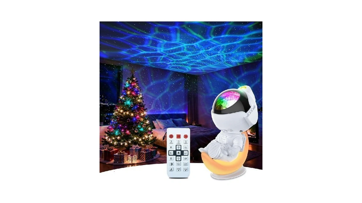 Rossetta Astronaut Galaxy Projector Night Light With Timer And Remote,