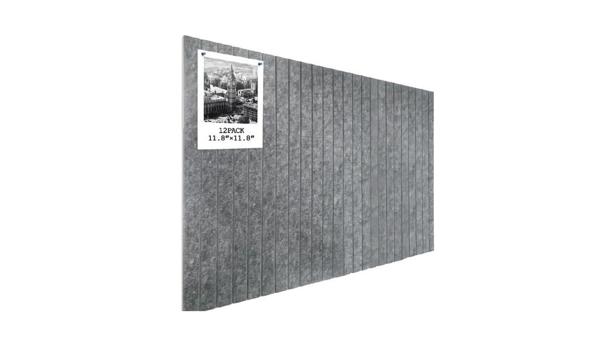 Large Cork Board Felt Wall Tiles, 47"x35" 12 Pack Felt