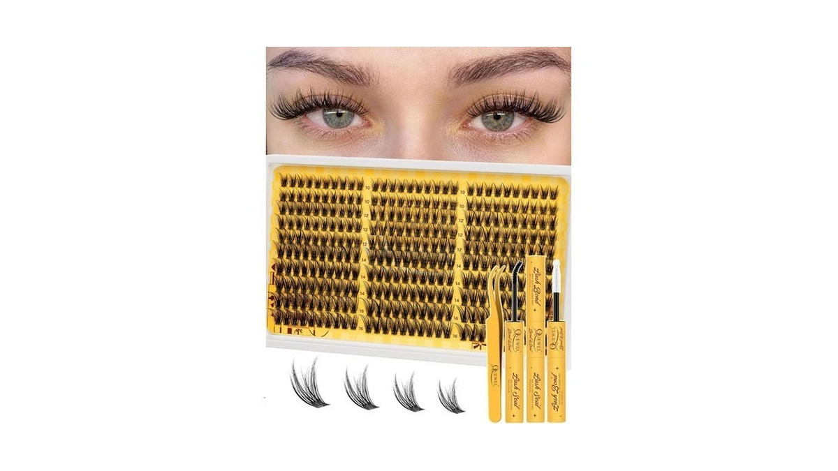 Quewel Lash-clusters Kit 300pcs C Curl Wispy-eyelash Clusters Lashes-natural Look