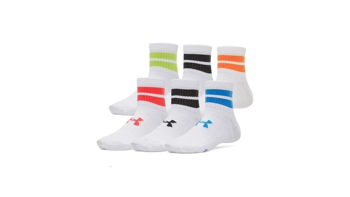Under Armour Unisex Youth Essential Quarter Socks 6 Pack, (106)