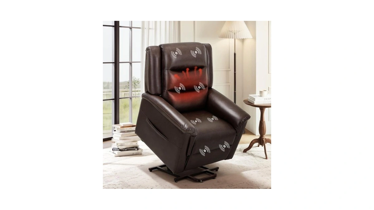 Colamy Pu Leather Power Lift Chair With Massage And Heat,electric