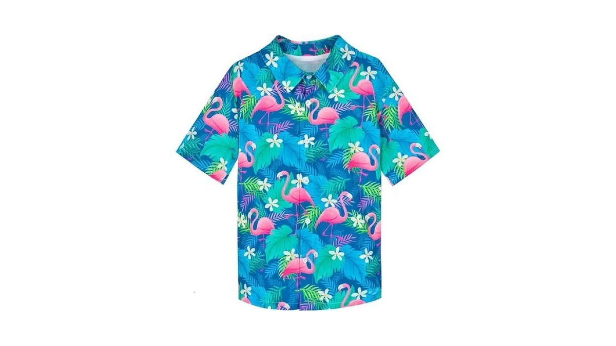 Pashop Boys Hawaiian Shirt Kids Boys Short Sleeve Button Down