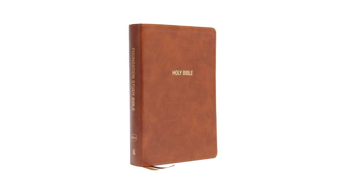 Nkjv, Foundation Study Bible, Large Print, Leathersoft, Brown, Red Letter,